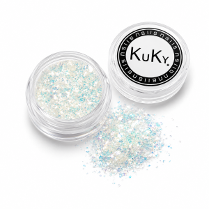 Decoración de uñas Snow Flakes Cobre con hojuelas iridiscentes para Nail Art profesional.