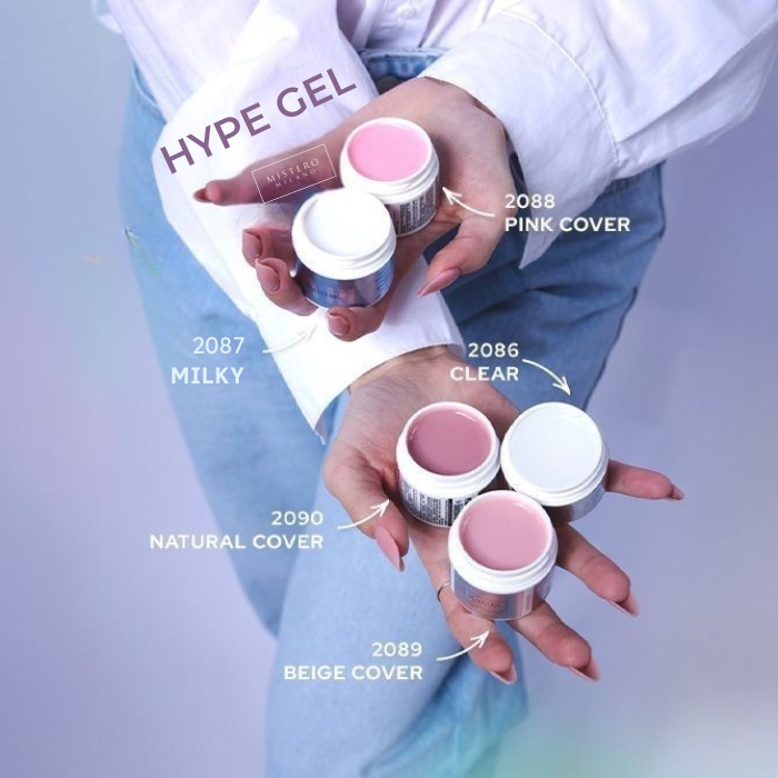 Los 5 tonos que tiene la línea Hype Gel de Mistero Milano